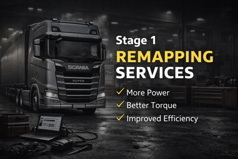 Scania truck Stage 1 remap for increased horsepower, torque and improved fuel economy