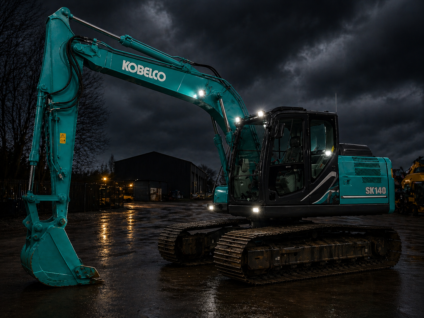 Kobelco SK140 excavator on-site heavy machinery for construction and earthmoving projects
